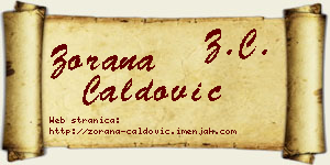 Zorana Ćaldović vizit kartica